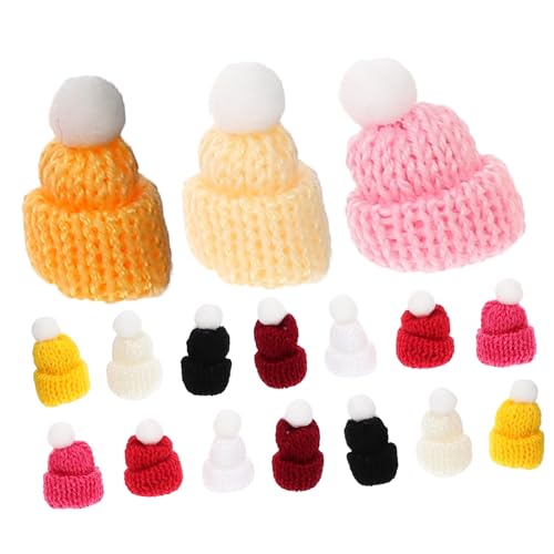 FUNOMOCYA 50 Stück Mini Strickmützen Bunte DIY Bastelmaterialien Puppen Hüte Handgefertigte Mini Hüte Für Weihnachten Und Dekoration von FUNOMOCYA