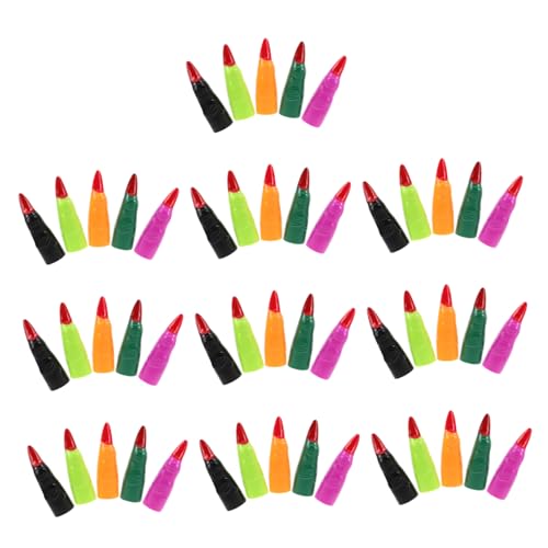 FUNOMOCYA 50 Stück Teiliges Halloween Nagelset Fake Claws in Orange Violett Grün Dunkelgrün und Schwarz Langlebige für Hexen-Cosplay Party und Festival Schonend für Naturnägel FUNOMOCYA 50 Stück Teiliges Halloween Nagelset Fake Claws in Orange Violett Grün Dunkelgrün und Schwarz Langlebige für Hexen-Cosplay Party und Festival Schonend für Naturnägel von FUNOMOCYA