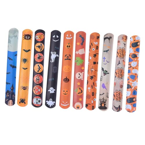 FUNOMOCYA 50 Stück Teiliges Halloween Slap Armband Leichte Sichere Schnapparmbänder mit Glatten Kanten Verstellbar für Erwachsene als Party Mitgebsel und Halloween Deko für Geburtstage FUNOMOCYA 50 Stück Teiliges Halloween Slap Armband Leichte Sichere Schnapparmbänder mit Glatten Kanten Verstellbar für Erwachsene als Party Mitgebsel und Halloween Deko für Geburtstage von FUNOMOCYA