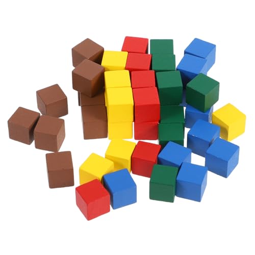 FUNOMOCYA 50 Stück Teiliges Holzspielsteine für Flugschach Bunte Quadratische Spielfiguren Stabile Pinienholz Materialien Glatte Oberfläche Zubehör für Brettspiele und Denkspiele von FUNOMOCYA