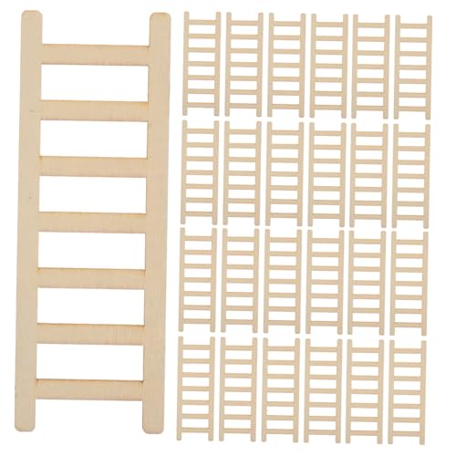 FUNOMOCYA 50 Stück Teiliges Mini Holzleiter Realistische Puppenhausleiter DIY Zubehör für Miniatur-Szene Modell Kleine Holzleiter für Puppenhaus Möbel und Micro Landschaft Dekor von FUNOMOCYA