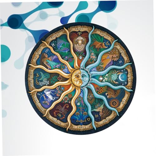 FUNOMOCYA 500 Stück Rundes Sternzeichen Puzzle für Erwachsene Farbenfrohes Präzise Geschnittenes Jigsaw Puzzle Pädagogisch Nützlich und Langlebig zum Stressabbau und Freizeitspaß von FUNOMOCYA