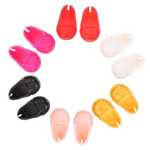 FUNOMOCYA 6 Paare Puppenschuhe Miniatur Dekorative Doll Kostüm Schuhe Zubehör Niedlich Puppenschuhe Ersatz für Mädchen von FUNOMOCYA