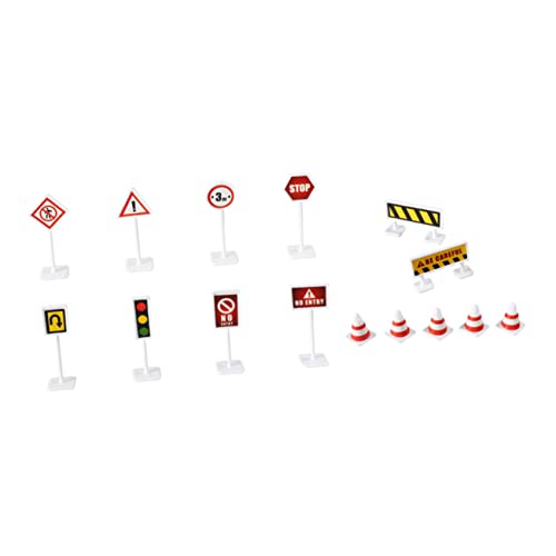 FUNOMOCYA 6 Sätze Teiliges Verkehrszeichenspielzeug aus Robustem Realistische Straßenschild Modelle für Frühkindliche Verkehrserziehung Fördert Motorische Fähigkeiten und von FUNOMOCYA