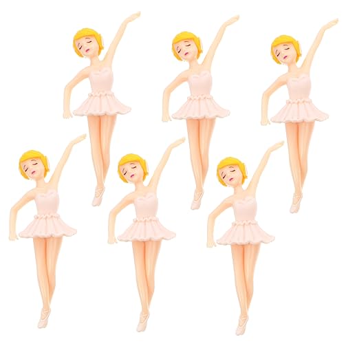 FUNOMOCYA Dekoration 6 Stk Ballerina-Mädchen Schlüsselanhänger für Cupcakes Ballett-Party-Kuchen Ornament Dekorationen Für Aquarien von FUNOMOCYA
