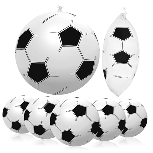 FUNOMOCYA 6 Stück Aufblasbare PVC Fußball Spielbälle für Leichte Outdoor Soccer Bälle als Partydekoration und Tragbare Freizeitbälle für Drinnen und Draußen FUNOMOCYA 6 Stück Aufblasbare PVC Fußball Spielbälle für Leichte Outdoor Soccer Bälle als Partydekoration und Tragbare Freizeitbälle für Drinnen und Draußen von FUNOMOCYA