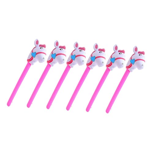 FUNOMOCYA 6 Stück Aufblasbare Pferdekopf sticks Rosenrot Kinderfreundliche Party cheer props für Geburtstagsfeiern und Themenpartys Leicht zu Handhabende Spiele Bühnenrequisiten von FUNOMOCYA