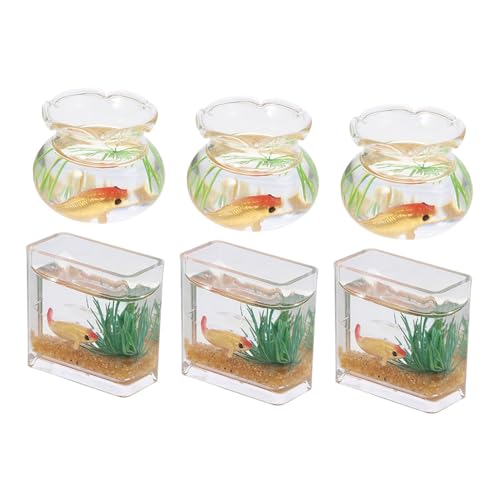 FUNOMOCYA 6 Stück Maßstab Kleine Realistische Fischschalen für Puppenhaus Dekoration Schreibtisch Aquarium Zubehör für Gartenlandschaft Farbauswahl Zufällig Zufällige Farbe von FUNOMOCYA