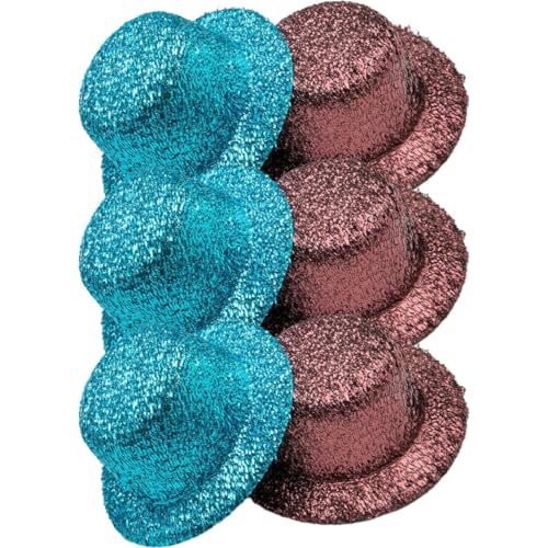 FUNOMOCYA 6 Stück Mini Glitzer Hüte Kleine Topper für Puppen Haustiere DIY Bastelbedarf Bunte Partyhüte für Handarbeit Dekoration Zufällige Farbe Zufällige Farbe von FUNOMOCYA