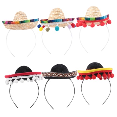 FUNOMOCYA 6 Stück Mini Mexikanische Sombrero Stirnbänder Leichtes Party haarschmuck Bunte Mexikaner Kopfbedeckung für Erwachsene für Mexikanische Themenpartys und Festliche Anlässe FUNOMOCYA 6 Stück Mini Mexikanische Sombrero Stirnbänder Leichtes Party haarschmuck Bunte Mexikaner Kopfbedeckung für Erwachsene für Mexikanische Themenpartys und Festliche Anlässe von FUNOMOCYA