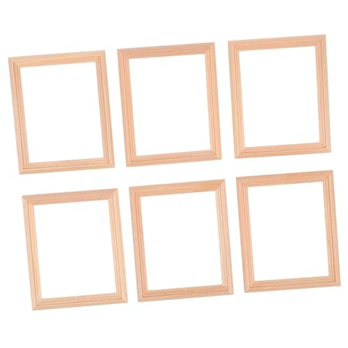 FUNOMOCYA 6 Stück Puppenhaus Dekoration Leichte Stabile Fotorahmen Modelle für DIY Malen Langlebige Geruchsfreie Puppenstuben Zubehör von FUNOMOCYA