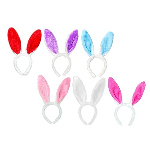 FUNOMOCYA 6 Stück Rabbit Ears Haarreif für Mädchen Bunte Dekoration für Karneval Partys und Kostüme Attraktives Stirnband für von FUNOMOCYA