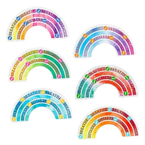 FUNOMOCYA 6 Stück Sensorische Aufkleber Wiederverwendbare Sticker Reusable Stickers dekoring Stickers for Laptop ziernieten Blackout Film Bunte Plastikaufkleber Stressaufkleber -Membran von FUNOMOCYA