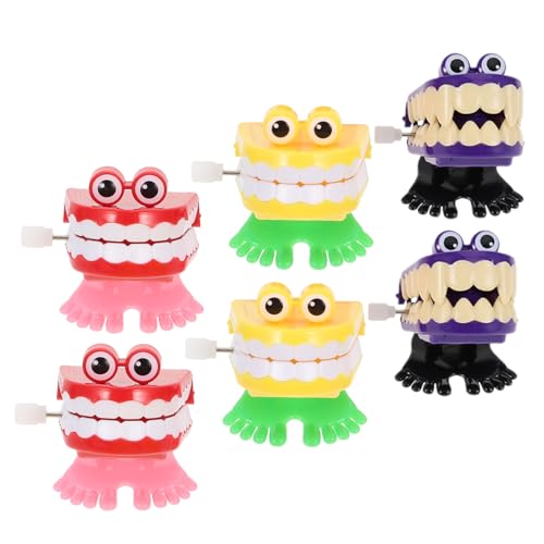 FUNOMOCYA 6 Stück Spielzeugsprungspielzeug aufgeben Halloween- - Laufendes ausgefallenes Partyspielzeug mit klappernden Zähnen Geburtstagsfeier Abs von FUNOMOCYA