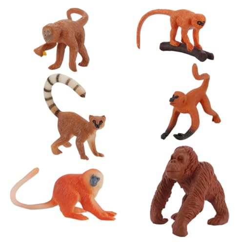 FUNOMOCYA 6 Stück Teiliges Affenmodell Realistische Detailreiche Nachbildung Langer AFFE Vielseitig als Lernspielzeug Dekoration Pädagogisches Tiermodell für Sammler FUNOMOCYA 6 Stück Teiliges Affenmodell Realistische Detailreiche Nachbildung Langer AFFE Vielseitig als Lernspielzeug Dekoration Pädagogisches Tiermodell für Sammler von FUNOMOCYA