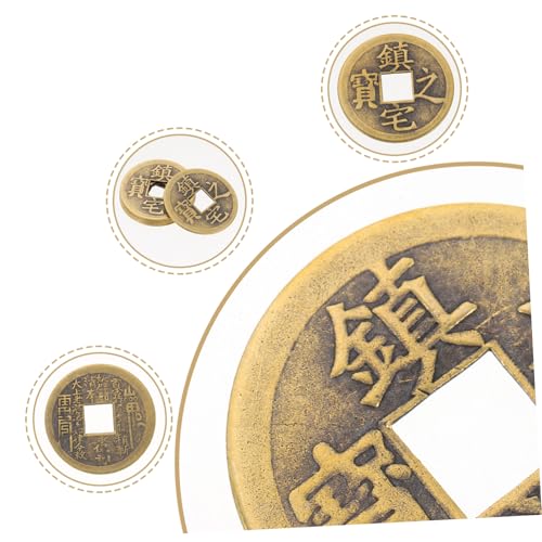 FUNOMOCYA 6 Stück Teiliges Antiker Kupfermünzen mit Chinesischem Knoten für DIY Basteln Dekorative Feng Shui Münzen als Glücksbringer Vielseitige Anhänger für Auto Büro und Traditionelle von FUNOMOCYA