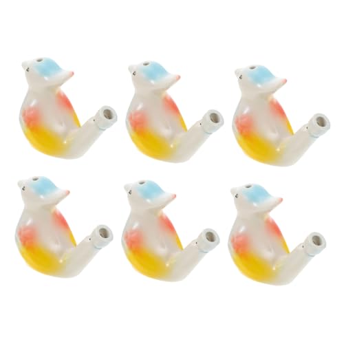 FUNOMOCYA 6 Stück Teiliges Bunte Keramik Vogelpfeifen Kinderspielzeug mit Klarem Vogelklang als Partygeschenk und Montessori Lernhilfe für Kindergarten und Geburtstagsfeiern Zufällige Farbe von FUNOMOCYA