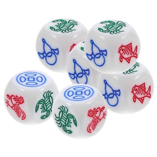 FUNOMOCYA 6 Stück Teiliges Fisch Garnelen Krabben Hühnchen Würfelspiel Würfel aus Robustem Resin Leicht und Tragbar für Party Spiele Familien Freizeit Dekor FUNOMOCYA 6 Stück Teiliges Fisch Garnelen Krabben Hühnchen Würfelspiel Würfel aus Robustem Resin Leicht und Tragbar für Party Spiele Familien Freizeit Dekor von FUNOMOCYA