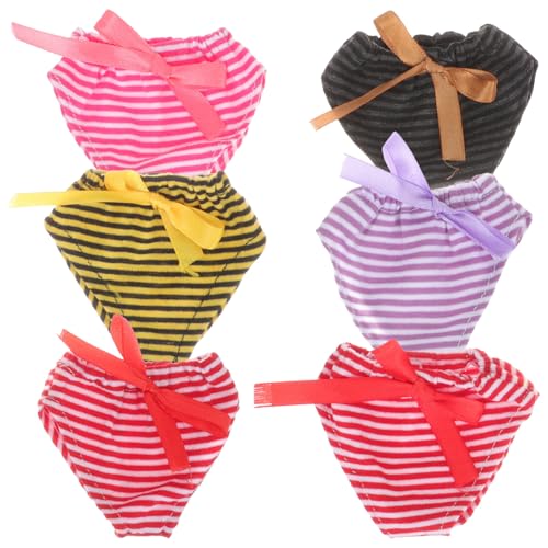 FUNOMOCYA 6 Stück Teiliges Mini Puppenunterwäsche Mädchen Elastische Wiederverwendbare Unterhosen Kinderpuppen Bunte Kleine Puppenpanties Komfortabel und Leicht Anzuziehen Zufällige Farbe von FUNOMOCYA