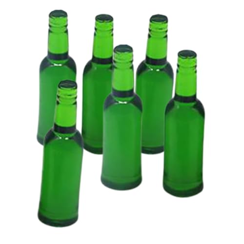 FUNOMOCYA 6 Stück Teiliges Miniatur Bierflaschen Puppenhaus Zubehör Realistische Mini Fläschchen für DIY Puppenhaus Dekoration Mikro Landschaft Fotorequisiten von FUNOMOCYA