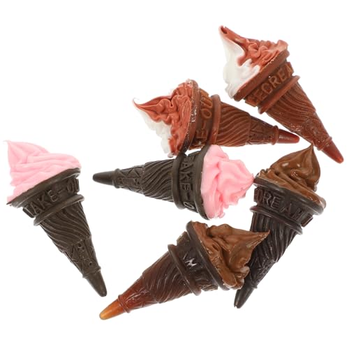 FUNOMOCYA 6 Stück Teiliges Miniatur Eiscreme aus Robustem Resin Kawaii Winzige Puppenhaus Deko Realistisch Gestaltete Mini Lebensmittel Geeignet für Jährige Mädchen und DIY Szenen von FUNOMOCYA