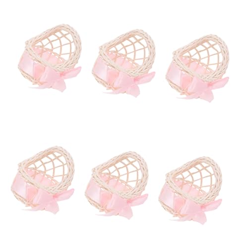 FUNOMOCYA 6 Stück Teiliges Miniatur weidenkorb Handgeflochtene Puppenhaus deko Umweltfreundliche Mini Blumentöpfe Strapazierfähige Aufbewahrungskörbe für DIY Fotorequisiten von FUNOMOCYA