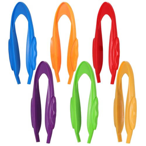 FUNOMOCYA 6 Stück Teiliges Pinzetten Bunte Kunststoffpinzetten Lernspielzeug für Kindergarten Entwicklung Feinmotorik Beobachtung Kreative Beschäftigung Junge Mädchen Jungen von FUNOMOCYA