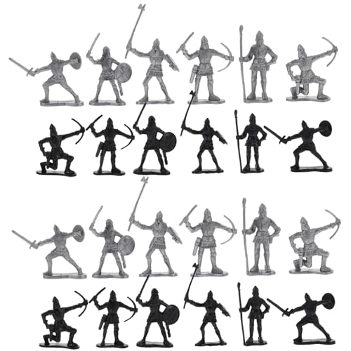 FUNOMOCYA 60 Stück Teiliges Antike Soldaten Figuren aus Kunststoff Mittelalterliche Ritter und Römische Reiter Detailgetreue Historische Krieger für Jungen und Mädchen Klassenzimmer von FUNOMOCYA