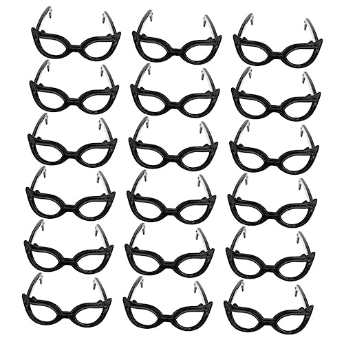 FUNOMOCYA 60 Stück Teiliges Mini Puppenhaus Zubehör Schwarze Kunststoff Sonnenbrillen Modische Puppenbrillen für Basteln und Dekoration Leichte Robuste Miniatur Brillen für Puppen von FUNOMOCYA