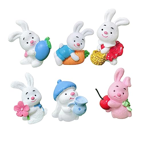 FUNOMOCYA 6Stücke Bunny Cupcake Topper Süße Hasen Kuchendekoration Für Ostern Miniaturfiguren Für Tortendeko Und DIY Feiern Und Besondere Anlässe von FUNOMOCYA