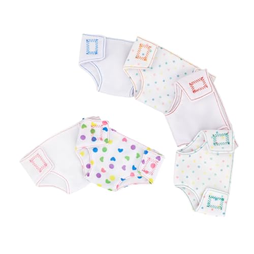 FUNOMOCYA 6Stücke Teiliges Puppenwindelset für Babypuppen Lustige Ankleide Spielzeuge Waschbare und Wiederverwendbare Windeln für Kreatives und Geschenkideen von FUNOMOCYA