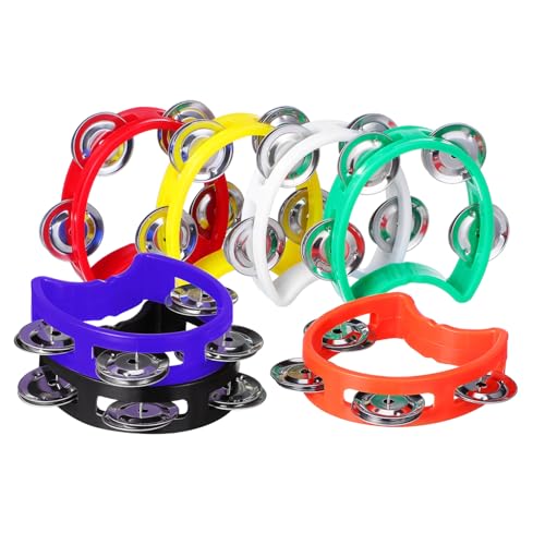 FUNOMOCYA 7 . Teiliges Tamburin aus Robustem Kunststoff Handliche Percussion mit Metallglöckchen Fördert Rhythmusgefühl und Koordination Einfache Bedienung Bunte Farben für FUNOMOCYA 7 . Teiliges Tamburin aus Robustem Kunststoff Handliche Percussion mit Metallglöckchen Fördert Rhythmusgefühl und Koordination Einfache Bedienung Bunte Farben für von FUNOMOCYA