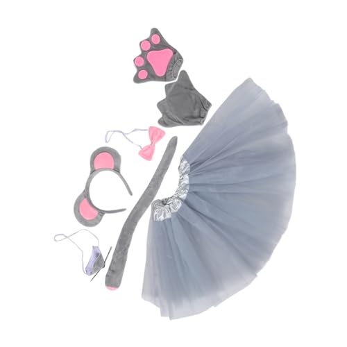 FUNOMOCYA 7 Stück Teiliges Mäusekostüm mit Grauem Tüllrock Mausohren Haarreif Schleife Nase und Handschuhen für Halloween Geburtstagsfeiern und Schulveranstaltungen FUNOMOCYA 7 Stück Teiliges Mäusekostüm mit Grauem Tüllrock Mausohren Haarreif Schleife Nase und Handschuhen für Halloween Geburtstagsfeiern und Schulveranstaltungen von FUNOMOCYA