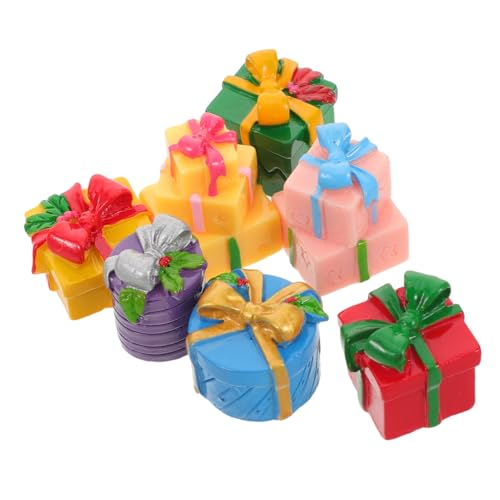 FUNOMOCYA 7 Stück Teiliges Miniatur Weihnachtsgeschenkboxen aus Langlebigem Harz Farbige Miniaturornamente für DIY Basteln Kompakt und Vielseitig für Baum Tischdekoration FUNOMOCYA 7 Stück Teiliges Miniatur Weihnachtsgeschenkboxen aus Langlebigem Harz Farbige Miniaturornamente für DIY Basteln Kompakt und Vielseitig für Baum Tischdekoration von FUNOMOCYA