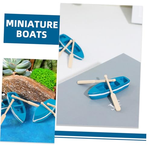 FUNOMOCYA 8 Sätze Teiliges Mini Boot Modell aus Resin Handbemalte Mikro landschafts Dekoration mit Holz doppelpaddel Geeignet für DIY Puppenhaus Strand szenerie und Kreative Bastelprojekte von FUNOMOCYA