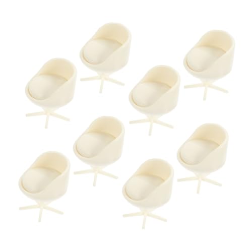 FUNOMOCYA 8 Stück Maßstab Drehbare Kunststoff rücklehnenstühle Langlebige Puppenhaus Möbel Vielseitig für DIY projekte Wohn Bürodekoration von FUNOMOCYA