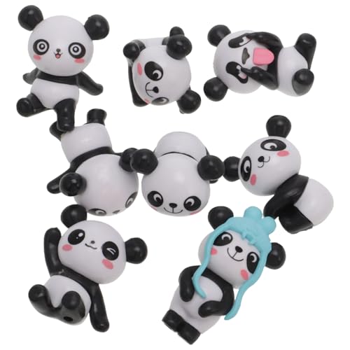 FUNOMOCYA 8 Stück Teiliges Cartoon Panda Auto Dekorationsset aus Kunststoff Niedliche Panda Figuren für Fahrzeuginneneinrichtung für Hochzeiten Geburtstage und Feste von FUNOMOCYA