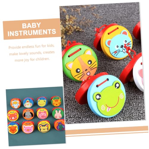 FUNOMOCYA 8 Stück Teiliges Holz Kastagnetten Lernspielzeug Pädagogisch Musikalisches Holzspielzeug mit Bunten Tiermotiven für Vorschule Montessori von FUNOMOCYA