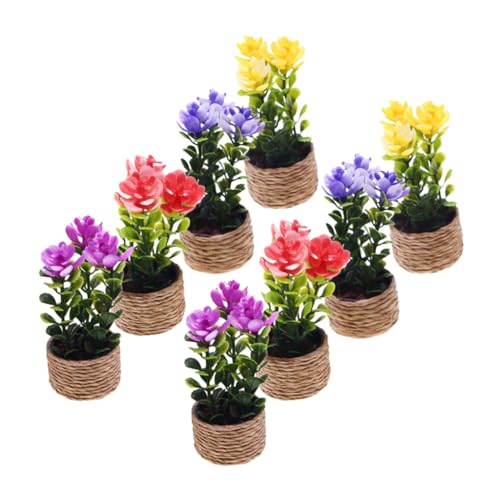 FUNOMOCYA 8 Stück Teiliges Mini-Pflanzen Puppenhaus Realistische Künstliche Mini-Bonsai Platzsparende Deko Pflegefrei für Puppenhaus Schreibtisch Miniatur-landschaften DIY-basteln von FUNOMOCYA