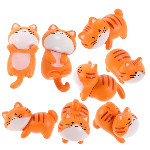 FUNOMOCYA 8 Stück Teiliges Mini-katzenfigurenset aus Robustem Resin Realistische Kleine Katzen-Dekoration für Auto-Dashboard und Schreibtisch Stabile Langlebige Mini-tierfiguren für Kreative von FUNOMOCYA
