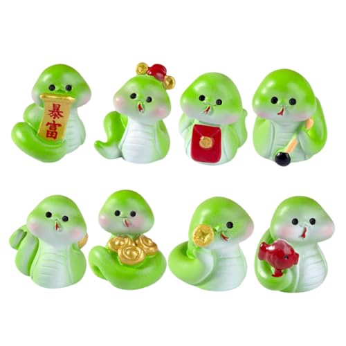 FUNOMOCYA 8 Stück Teiliges Miniatur Harz Schlangen Figuren Realistische DIY Micro Landschaft Dekoration Langlebige Resin Mini Tiere für Garten Schreibtisch Auto Vielseitige Tischdeko von FUNOMOCYA