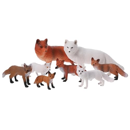 FUNOMOCYA 8 Stück Teiliges Realistischer Fuchs Figuren aus Solidem Detailgetreue Tiermodelle als Dekoration und Lernspielzeug für Zuhause Büro und Schrank von FUNOMOCYA
