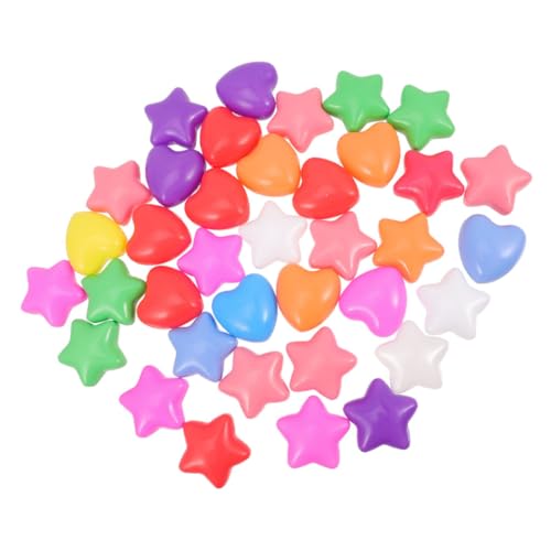 FUNOMOCYA 80 Stück Teiliges Bunte Stern und Herzförmige Ozeanbälle aus Leichtem PE Material für Spielbereiche Ballpools Zelte und Partys Fördert Greifkraft und Hand Auge Koordination von FUNOMOCYA
