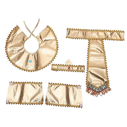 FUNOMOCYA Ägyptisches Kostümzubehör Teilig Verstellbarer Gürtel Kragen Manschetten Kopfbedeckung für Halloween Cosplay Party Erwachsene Teens von FUNOMOCYA