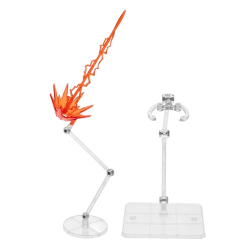 FUNOMOCYA Actionfigur Display Ständer mit Energie Erscheinung Modellständer mit Stabilem Sockel Dekorative Anime Figur Unterstützung für Sammler und Modellfiguren Inklusive Halterungen Rot von FUNOMOCYA