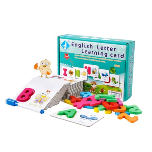 FUNOMOCYA Alphabet Lernspiel Robuste Lernkarten mit Tiermotiven Pädagogisches für Kleinkinder Frühkindliche Bildungsspielzeuge Fördert Kognitive Entwicklung und Eltern Junge von FUNOMOCYA