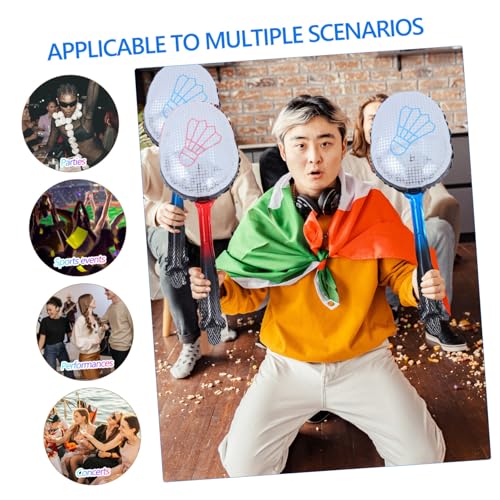 FUNOMOCYA Aufblasbare Badmintonballons Set mit Großen Bunten Shuttlecock ballons und Roten Aluminiumfolie schlägerballons Leichte Partydekoration für Sport Geburtstagsfeiern von FUNOMOCYA