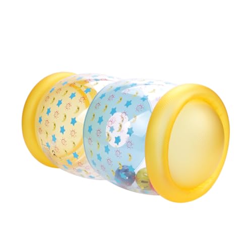 FUNOMOCYA Aufblasbarer Krabbelroller Babyspielzeug PVC Leicht Montessorispielzeug für Krabbeltraining Junge Mädchen Ab Monaten Gelb von FUNOMOCYA