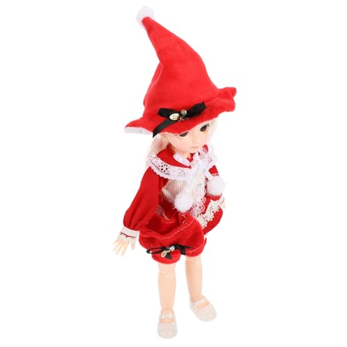 FUNOMOCYA Bjd Gelenkpuppe Weihnachtsoutfit mit Schuhen Hut Schultertasche Realistische Bewegliche Kawaii Mädchenpuppe für Kreative und Eltern Junge Mädchen Spiele von FUNOMOCYA