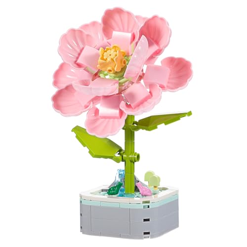 FUNOMOCYA Blumen Bausatz Bausteine Set Kreatives Steckspielzeug für Mädchen Frauen Pflanzendesign aus Kunststoff Sicheres Einfaches Zusammenbauen Lernspielzeug Geschenkidee von FUNOMOCYA